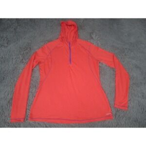 Hind Hoodie Womens Large Pink 1/4 Zip Long Sleeve Pullover Activewear Top